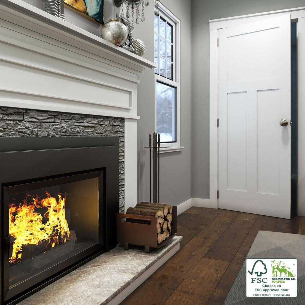 EightDoors 80 in. x 1-3/8 in. Shaker White Primed 5-Panel Solid Core Wood Interior Slab Door - Zenithce