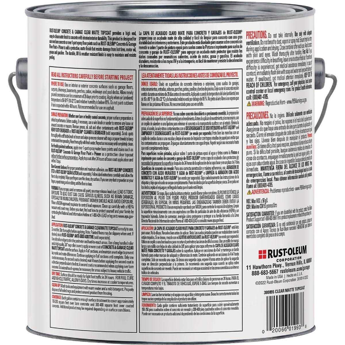Rust-Oleum Concrete and Garage Floor Paint Topcoat Clear gal - Zenithce