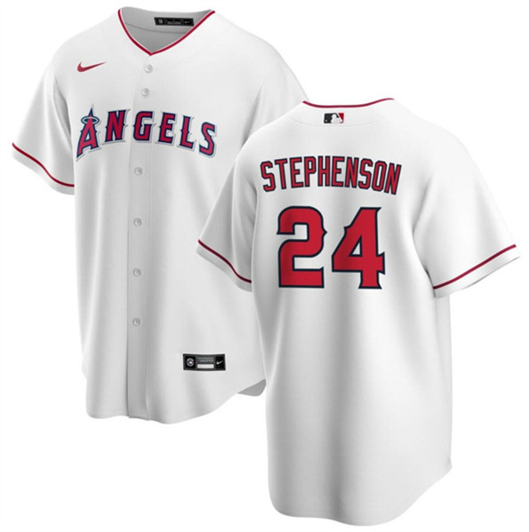 Los Angeles Angels #24 Robert Stephenson White Cool Base Stitched Jersey - Zenithce