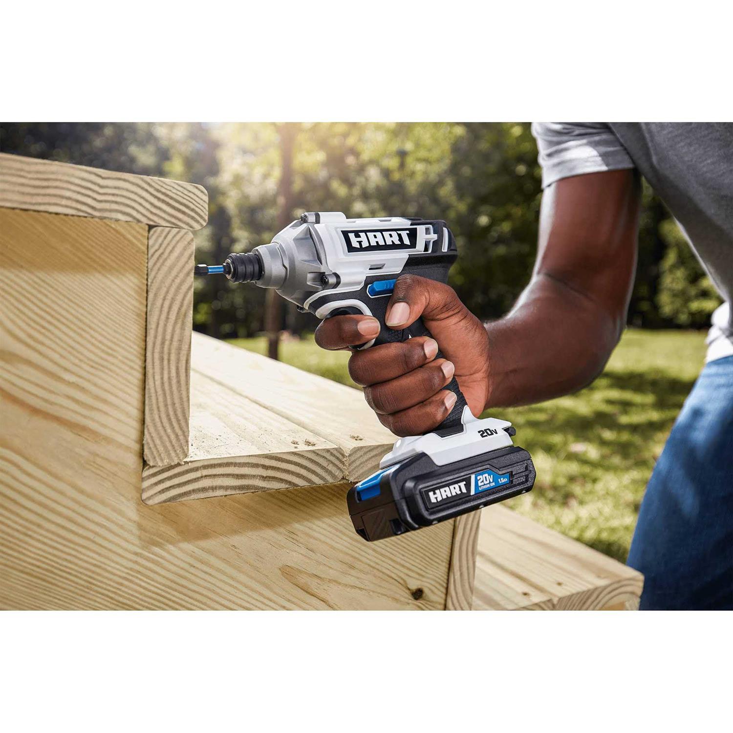 Hart 20-Volt Cordless Impact Driver Kit - Zenithce