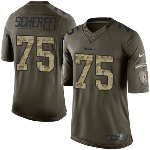 Redskins #75 Brandon Scherff Green Stitched Limited Salute To Service Nike Jersey - Zenithce