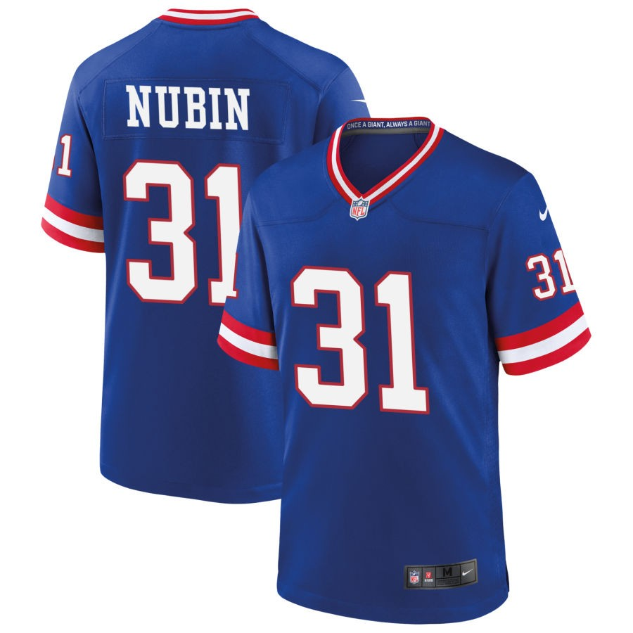 New York Giants #31 Tyler Nubin Royal Classic Stitched Game Jersey - Zenithce