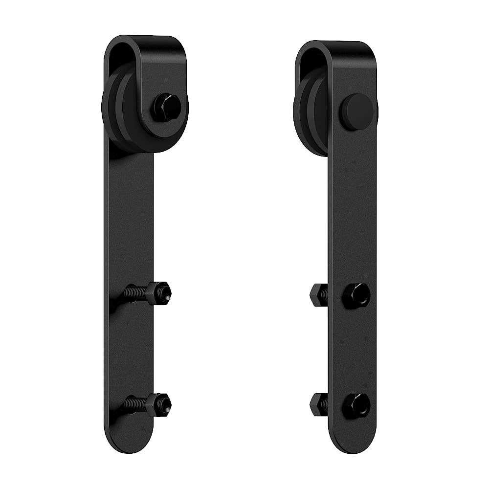 SKYSEN 6FT Heavy Duty Sliding Barn Door Hardware Single Track Bypass Double Door Kit - Zenithce