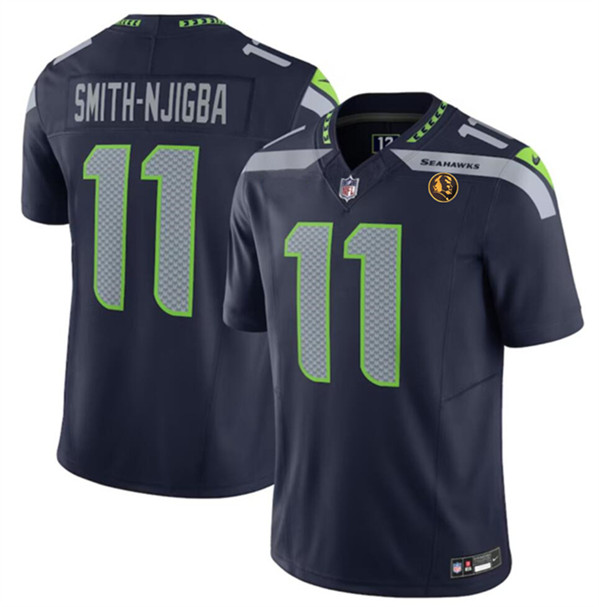 Seattle Seahawks #11 Jaxon Smith-Njigba Navy 2023 F.U.S.E. With John Madden Patch Vapor Limited Stitched Jersey - Zenithce