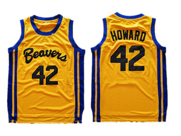 Teen Wolf Beavers 42 Scott Howard Gold Stitched Movie Jersey - Zenithce