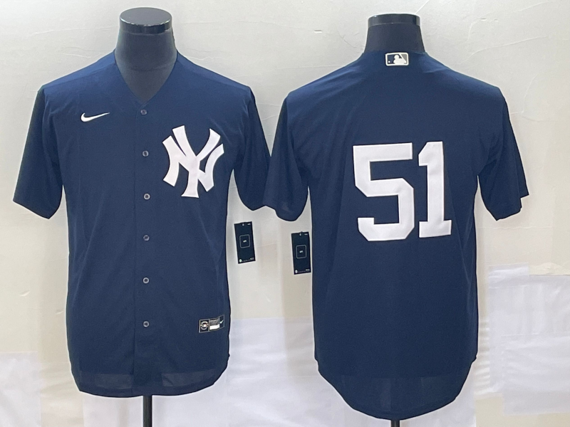 New York Yankees #51 Bernie Williams Navy Cool Base Stitched Jersey - Zenithce
