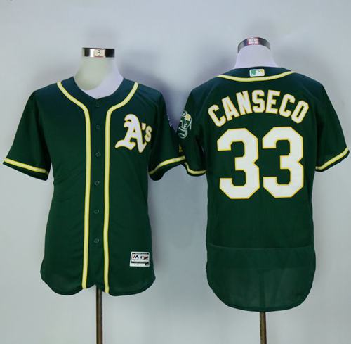 Athletics #33 Jose Canseco Green Flexbase Authentic Collection Stitched Jersey - Zenithce