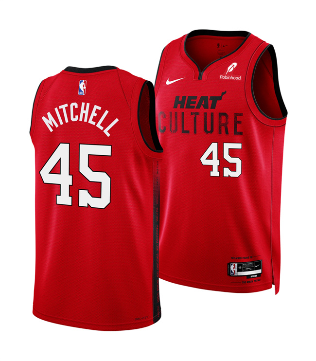 Miami Heat #45 Davion Mitchell Red 2025 City Edition Stitched Jersey - Zenithce