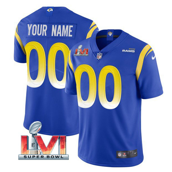 Los Angeles Rams Customized Custom 2022 Royal Super Bowl LVI Vapor Limited Stitched Jersey - Zenithce