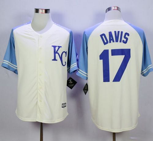 Royals #17 Wade Davis Cream Exclusive Vintage Stitched Jersey - Zenithce