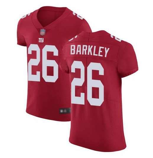 New York Giants #26 Saquon Barkley Red Vapor Elite Stitched Jersey - Zenithce