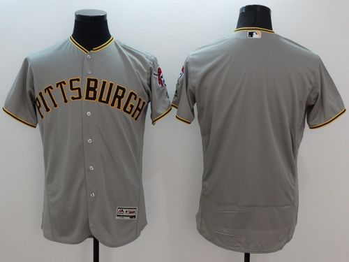 Pirates Blank Grey Flexbase Authentic Collection Stitched Jersey - Zenithce