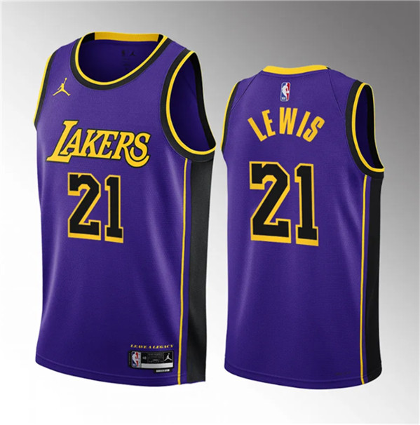 Los Angeles Lakers #21 Maxwell Lewis Purple 2023 Draft Statement Edition Stitched Jersey - Zenithce