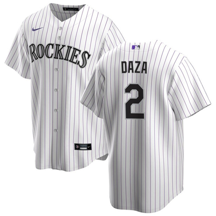 Colorado Rockies #2 Yonathan Daza White Stitched Jersey - Zenithce