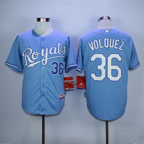 Royals #36 Edinson Volquez Light Blue Alternate 1 Cool Base Stitched Jersey - Zenithce
