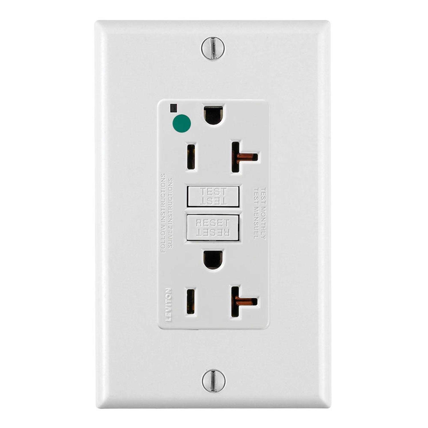 Leviton GFNT1-W Self-Test SmartlockPro Slim GFCI Receptacle - Zenithce