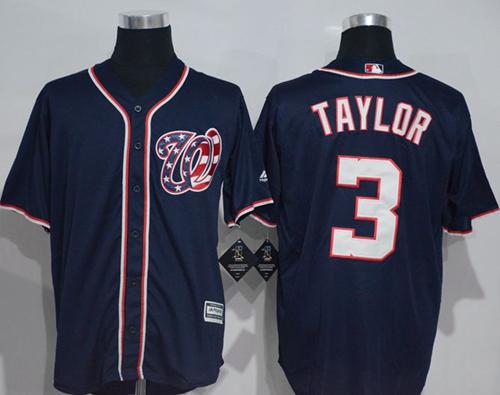 Nationals #3 Michael Taylor Navy Blue New Cool Base Stitched Jersey - Zenithce