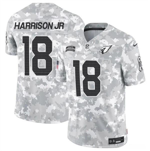 Arizona Cardinals #18 Marvin Harrison Jr. 2024 F.U.S.E. Arctic Camo Salute To Service Limited Stitched Jersey - Zenithce