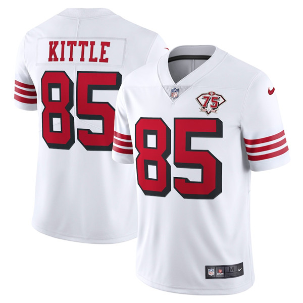 San Francisco 49ers #85 George Kittle White 2021 75th Anniversary Vapor Untouchable Limited Stitched Jersey - Zenithce