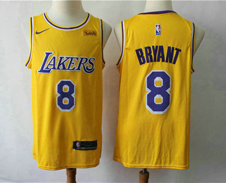 Los Angeles Lakers #8 Kobe Bryant Yellow 2018-2019 Wish Swingman Stitched Jersey - Zenithce