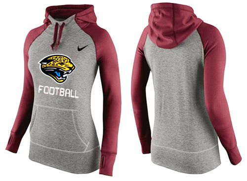Women's Nike Jacksonville Jaguars Performance Hoodie Grey   Red - Zenithce