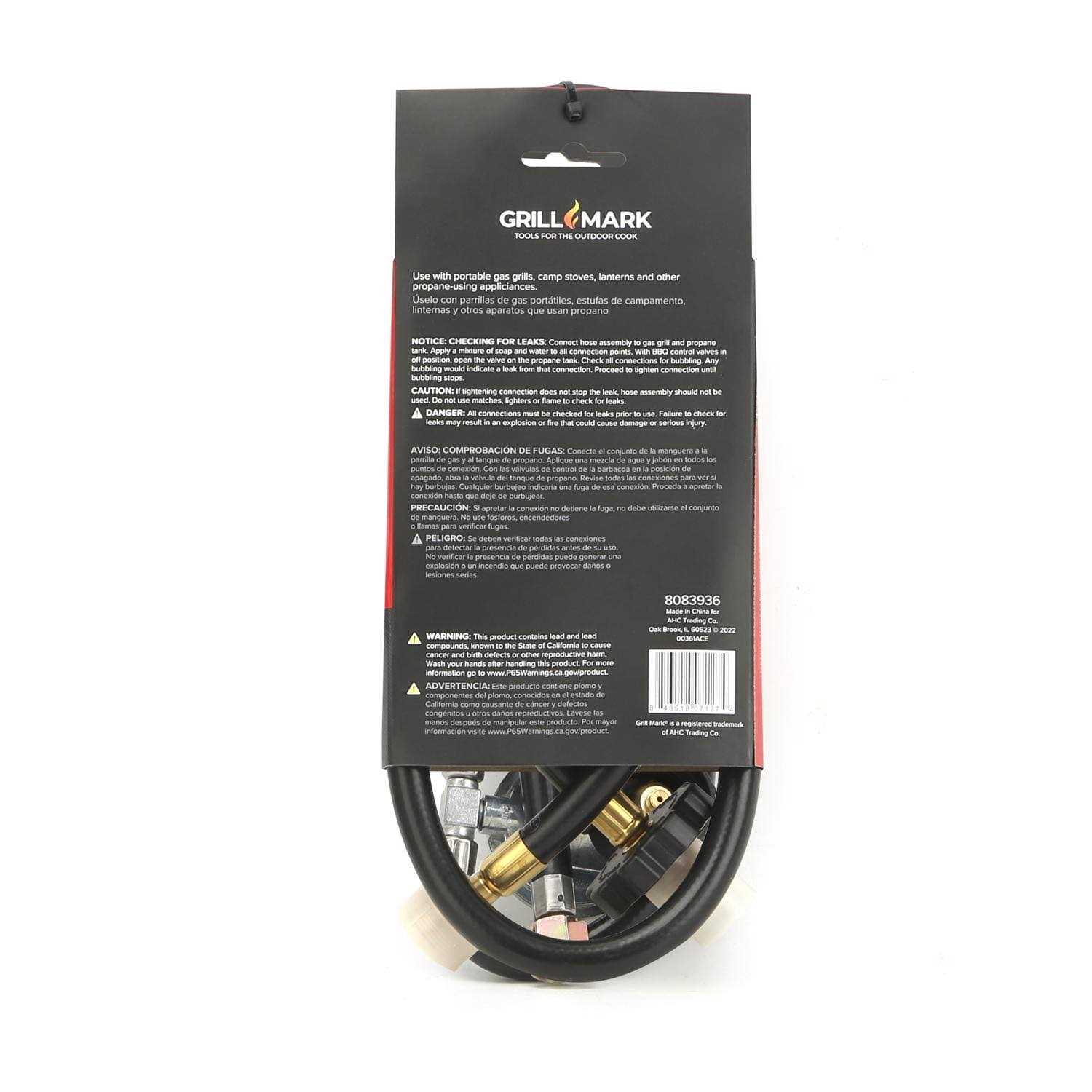 Grill Mark Rubber Gas Line Hose and Adapter 81309 - Zenithce