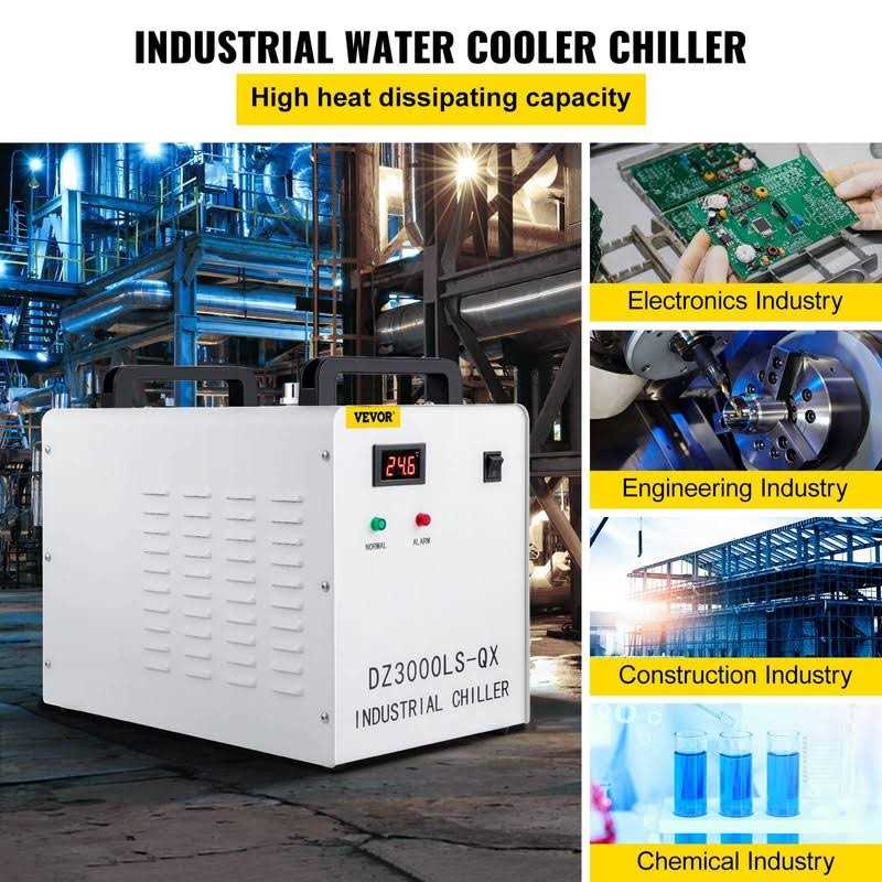 VEVOR Water Chiller CW-3000 Industrial Chiller 9L Thermolysis Type Water Chiller 50W/°C - Zenithce