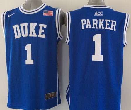 Duke Blue Devils #1 Jabari Parker 2015 Blue Round Collar Jersey - Zenithce