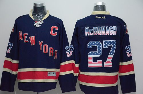 Rangers #27 Ryan McDonagh Navy Blue USA Flag Fashion Stitched Jersey - Zenithce