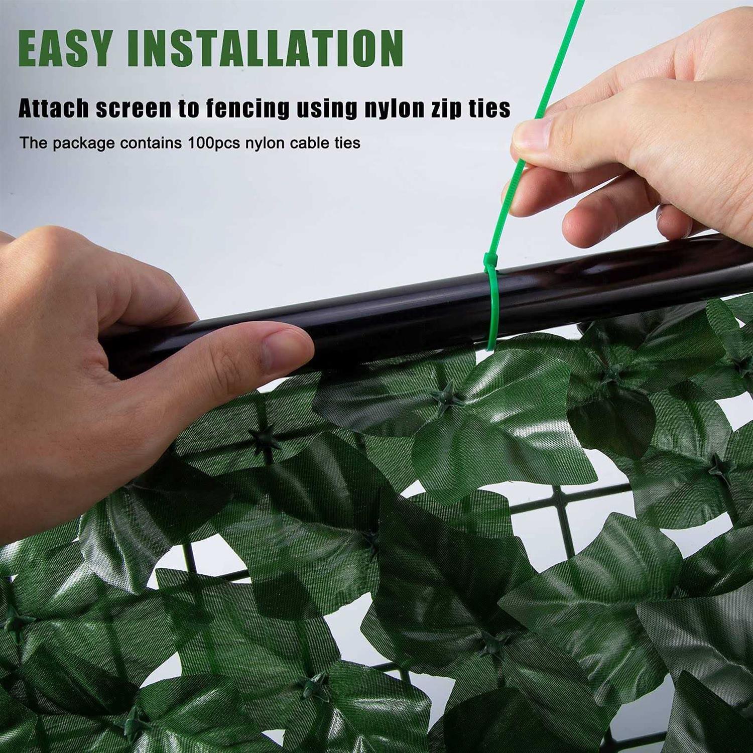 Faux Ivy Fence Privacy Screen Outdoor Expandable Artificial Greenery Roll Fake Hedge Wall Patio - Zenithce