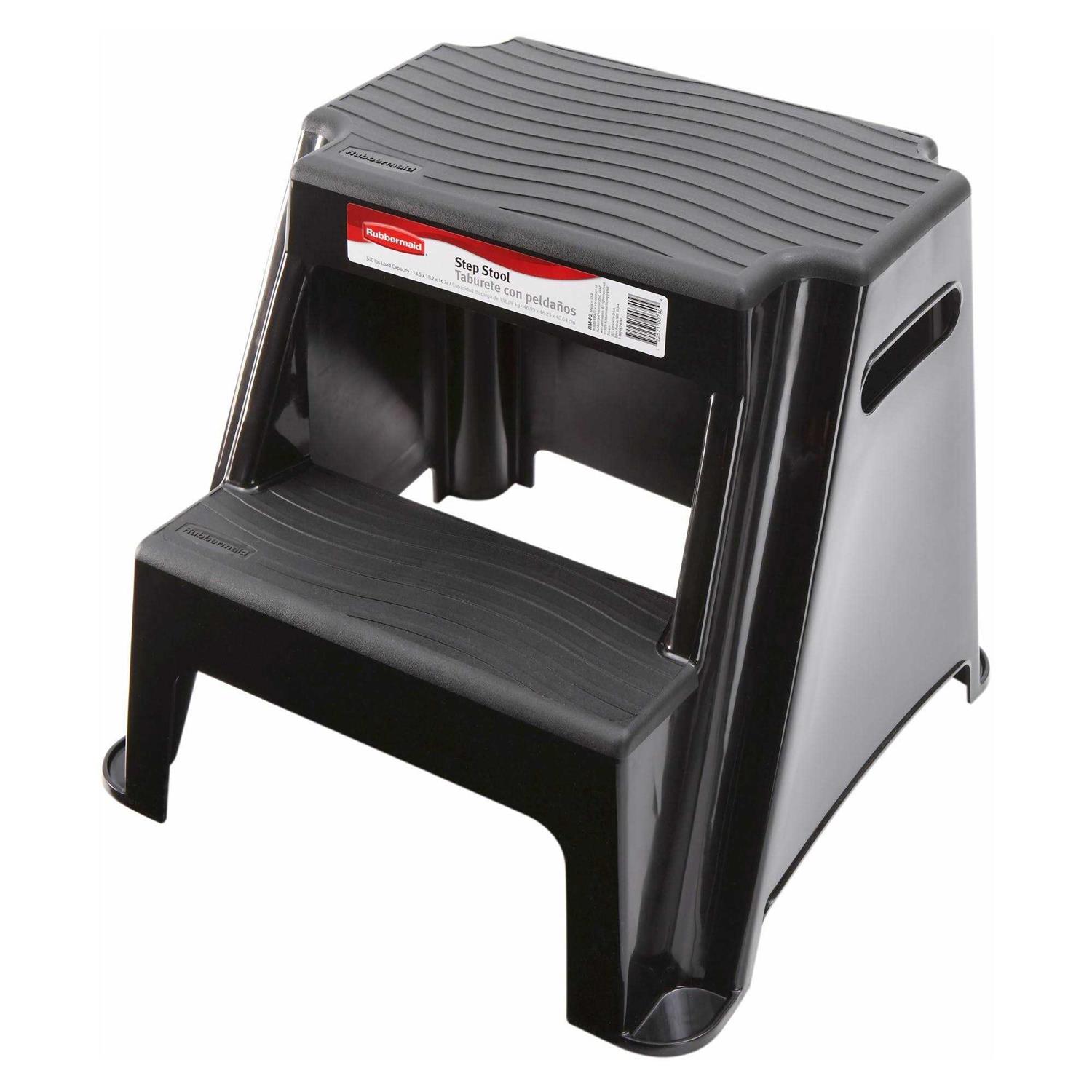 Rubbermaid 2 Step Slip Resistant Folding Plastic Stepstool with Foot Pads - Zenithce