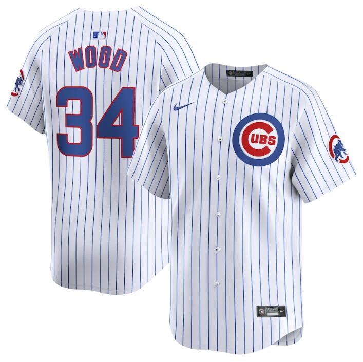 Chicago Cubs #34 Kerry Wood White 2024 Home Limited Stitched Jersey - Zenithce