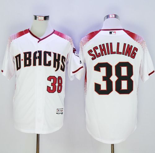 Diamondbacks #38 Curt Schilling White Brick New Cool Base Stitched Jersey - Zenithce