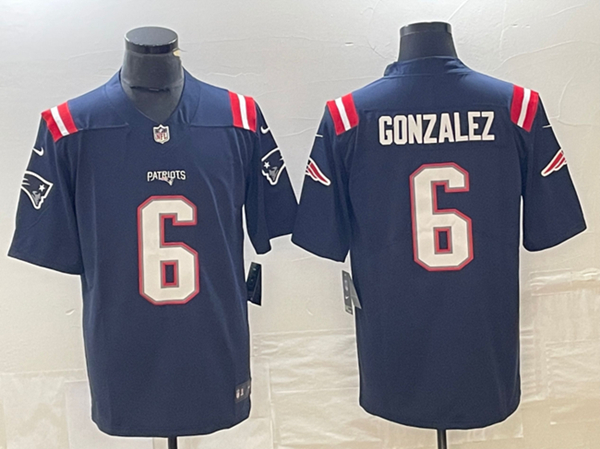 New England Patriots #6 Christian Gonzalez Navy Vapor Untouchable Limited Stitched Jersey - Zenithce
