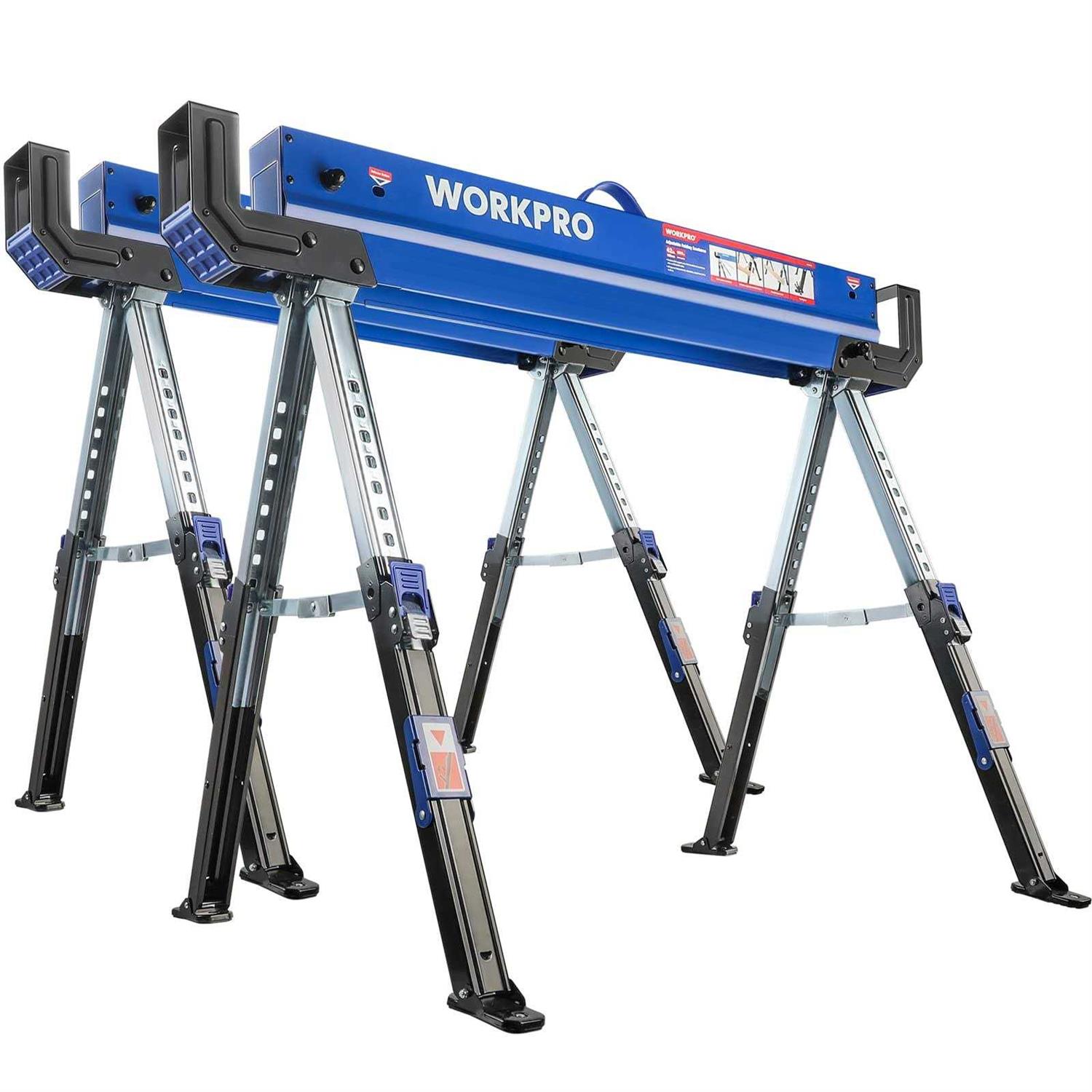 WORKPRO Adjustable Workbench Rubber Wood Top Heavy-Duty Workstation - Zenithce