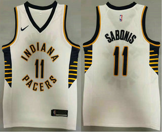 Indiana Pacers #11 Domantas Sabonis New White 2021 Swingman Stitched Jersey - Zenithce