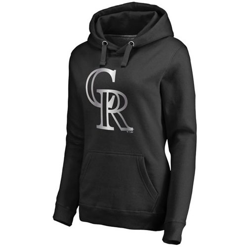 Women's Colorado Rockies Platinum Collection Pullover Hoodie Black - Zenithce