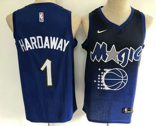Orlando Magic #1 Penny Hardaway Blue with Black Salute Swingman Stitched Jersey - Zenithce