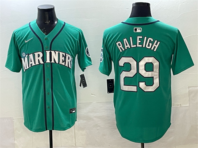 Seattle Mariners #29 Cal Raleigh Aqua Limited Stitched jersey - Zenithce