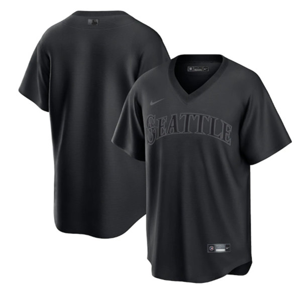 Seattle Mariners Blank Black Pitch Black Fashion Replica Stitched Jersey - Zenithce