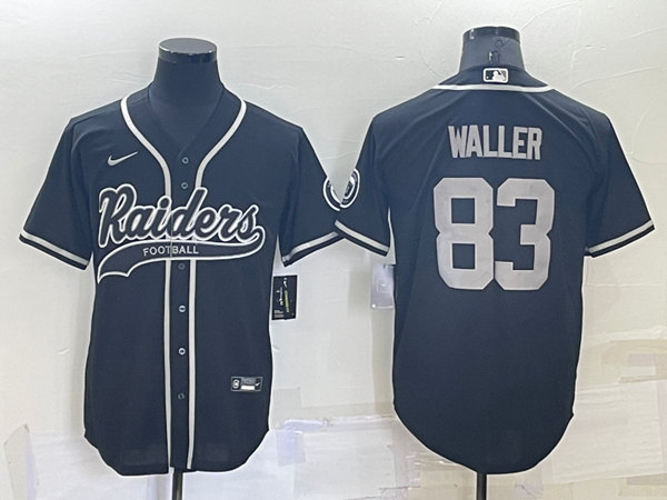 Las Vegas Raiders #83 Darren Waller Black Cool Base Stitched Baseball Jersey - Zenithce