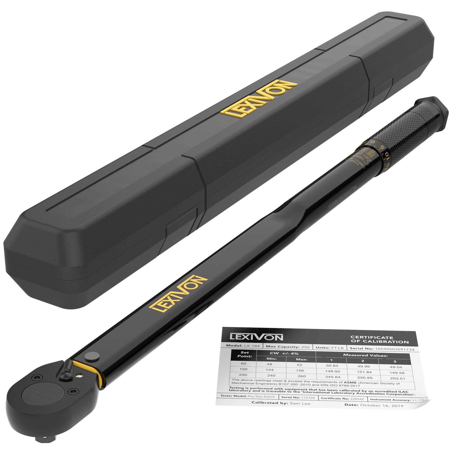 LEXIVON 1/2-Inch Drive Click Torque Wrench 10~150 Ft-Lb/13.6~203.5 Nm LX-183 - Zenithce