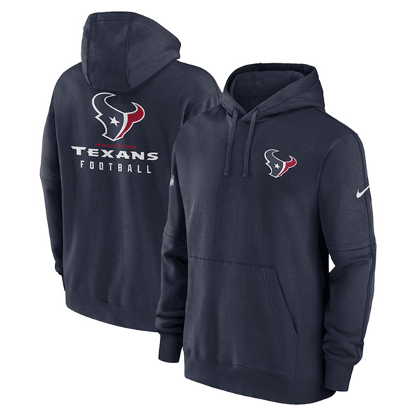 Houston Texans Navy Sideline Club Fleece Pullover Hoodie - Zenithce