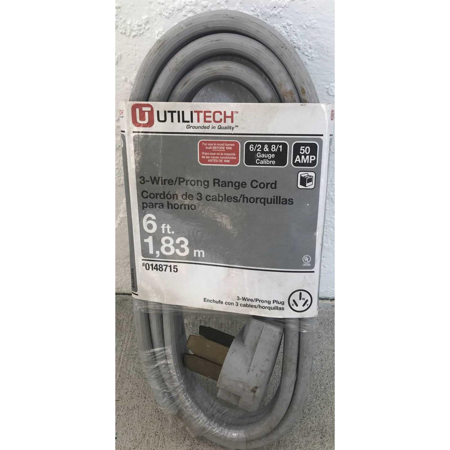 Utilitech 50-ft 12 / 3-Prong Outdoor Sjtw Heavy Duty Lighted Extension Cord UTP511830 - Zenithce