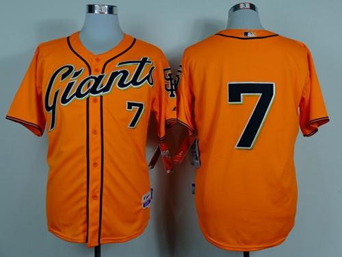 Giants #7 Gregor Blanco Orange Alternate Cool Base Stitched Jersey - Zenithce