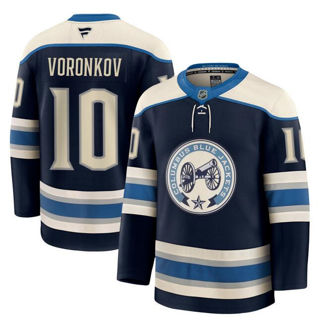 Columbus Blue Jackets #10 Dmitri Voronkov Navy 2024-25 Alternate Stitched Jersey - Zenithce