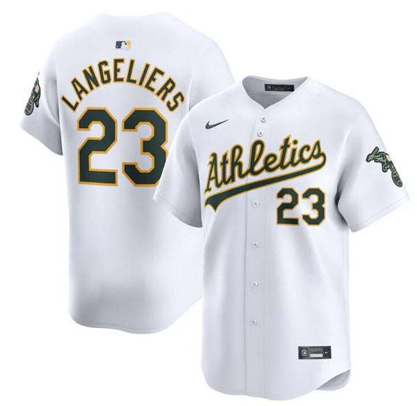 Oakland Athletics #23 Shea Langeliers White Home Limited Stitched Jersey - Zenithce