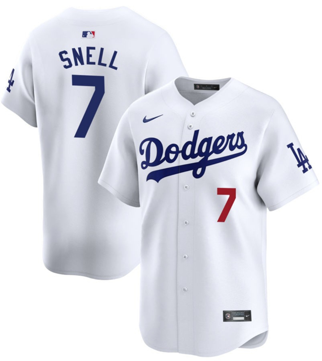 Los Angeles Dodgers #7 Blake Snell White 2024 Home Limited Stitched Jersey - Zenithce