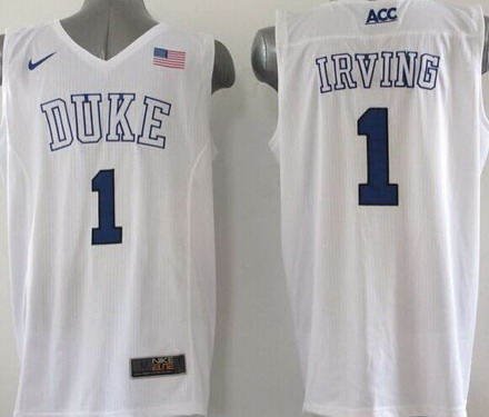 Duke Blue Devils #1 Kyrie Irving 2015 White Jersey - Zenithce