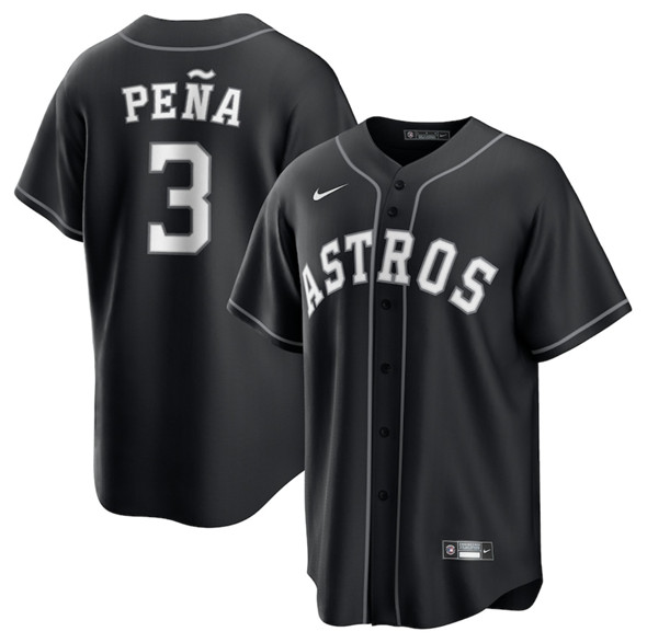 Houston Astros #3 Jeremy Pena Black Lights Out Limited Stitched Jersey - Zenithce